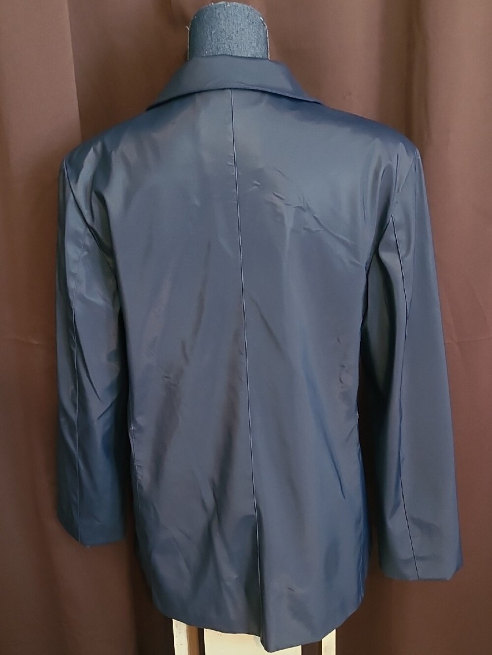 Women's Navy Zip-Front Trench Coat - Picture 2 of 9